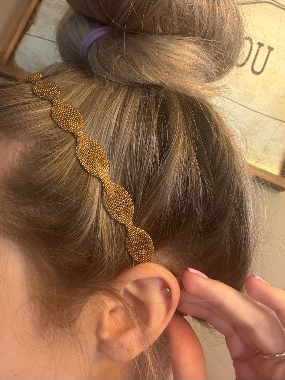 Gold Woven Wave Headband - Women's Fashion Accessory